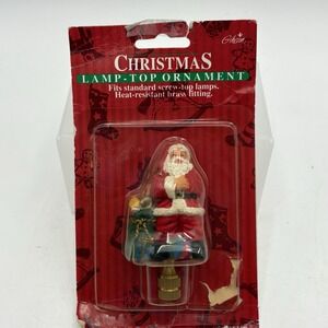 Vintage Santa Claus Lamp Finial Shade Topper‎ Gifts Presents Toys Bear 1997